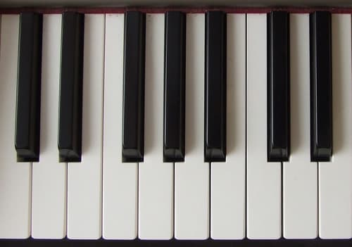 Photograph of piano keyboard