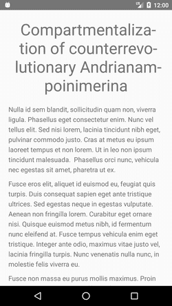 Screenshot of text with hyphenation